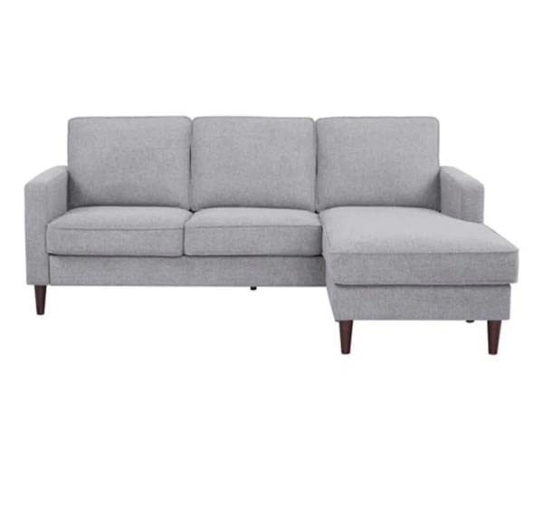 GIA Furniture Home Series Mid-Century Modern 3-Seat Chaise Sofa, Navy Blue