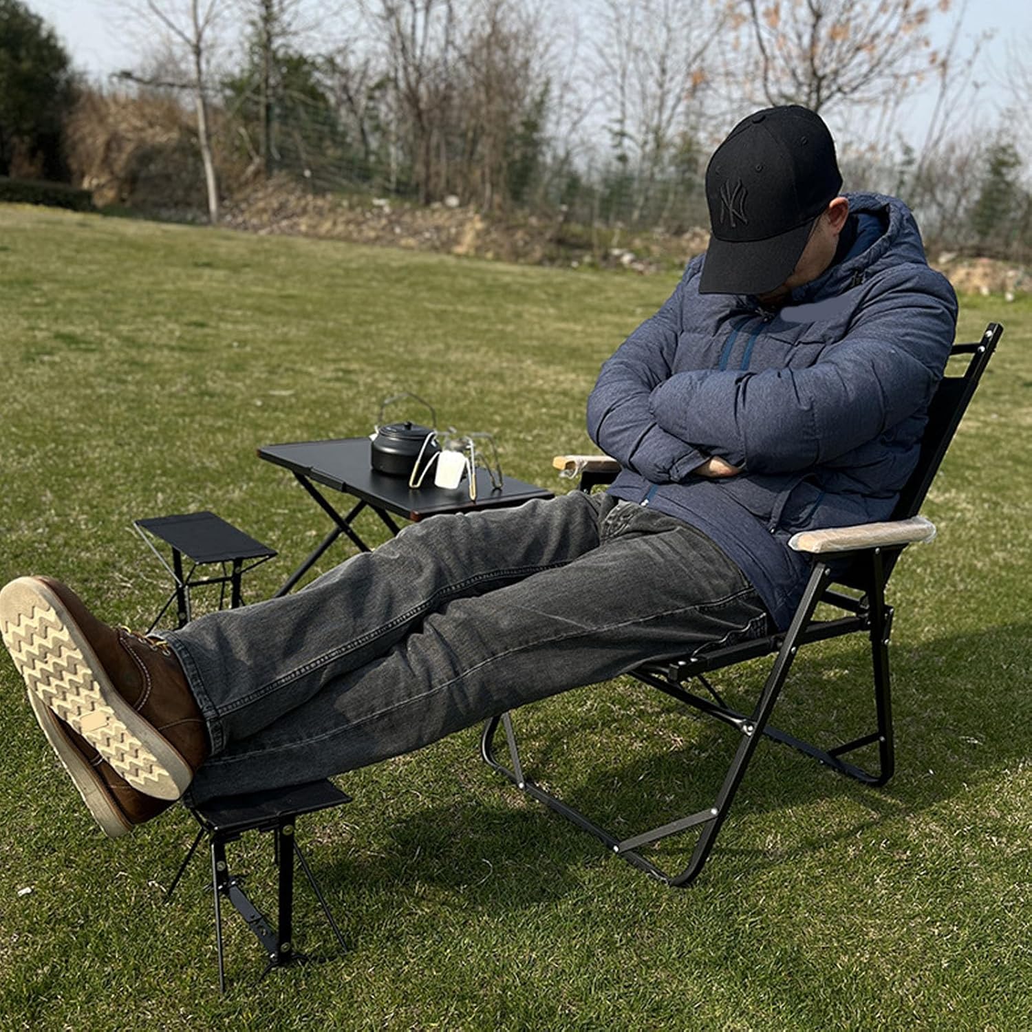 2024 Upgraded Folding Stool, Portable Folding Stool, Fishing Stool, Non-slip Bottom, Suitable for Camping Gardening Fishing Hiking BBQ Black