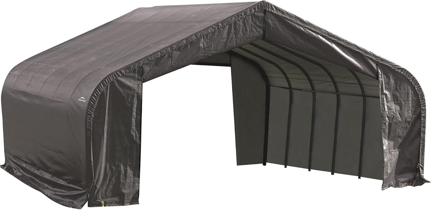 ShelterLogic 22Ft.W Peak Style Instant Garage - 20ft.L x 22ft.W x 13ft.H, Model Number 82043