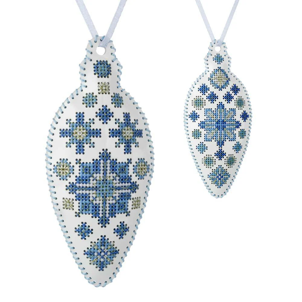 Cross Stitch Kit Icicle Christmas Ornament DIY Christmas Ornament on Faux Leather