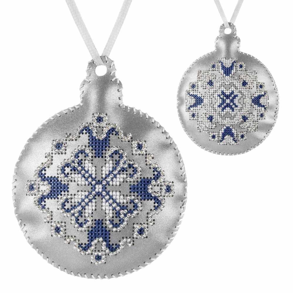 Cross Stitch Kit Bauble Christmas Ornament DIY Christmas Ornament on Faux Leather
