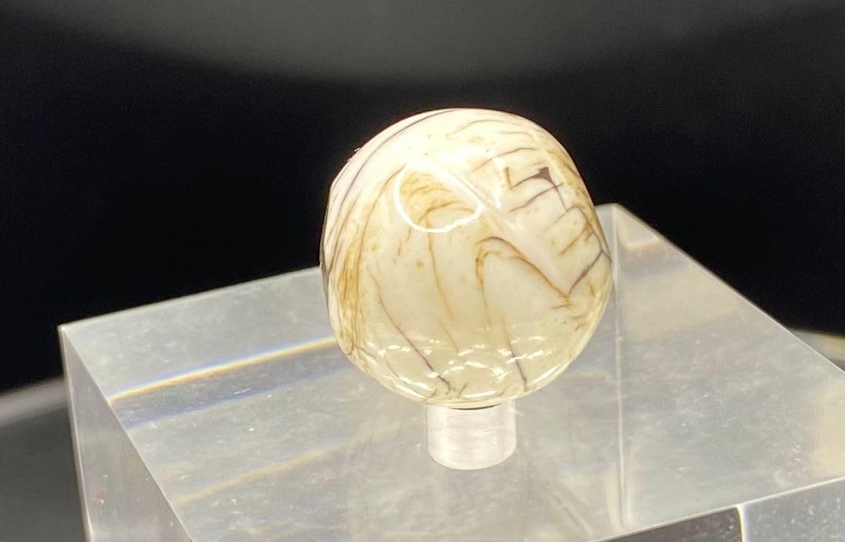 Handcrafted Nepalese Tibetan Natural Shell Pearl Bead 16x17mm – 6.88g Round Carved Bead for Jewelry Making, Craft Supplies, DIY Necklace & Bracelet Design,Loose Beads,Prayer Mala,Amulet (20)