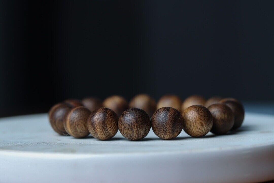 Agarwood 12mm Natural agarwood White Chess Sinking Flower Bead Strand Buddha Bead Rosary