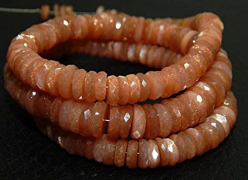 LOVEKUSH LKBEADS Sunstone Faceted Tyre Beads Wheel Shape 8.5x5.mm 9.5 Inch Long Inches Code-HIGH-72229