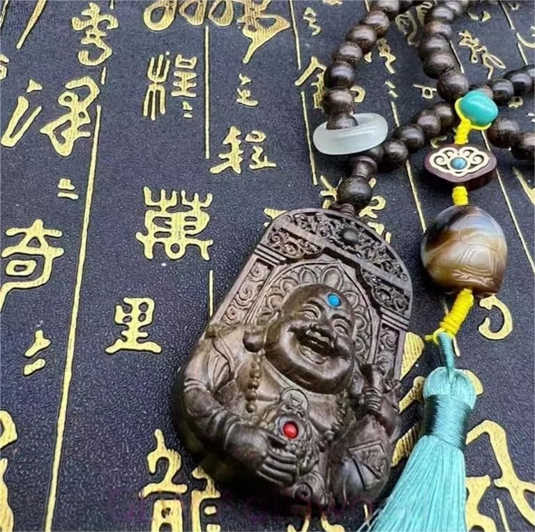 Agarwood Nha Trang Agarwood Hand Carving Aloewood Maitreya Buddha Pendant Car Pendant