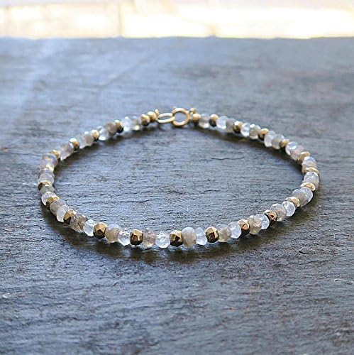 JEWELZ moonstone bracelet | labradorite bracelet | gemstone bracelet | pyrite bracelet | wife gift | sister gift | bridesmaid bracelet | moonstone 3-4mm