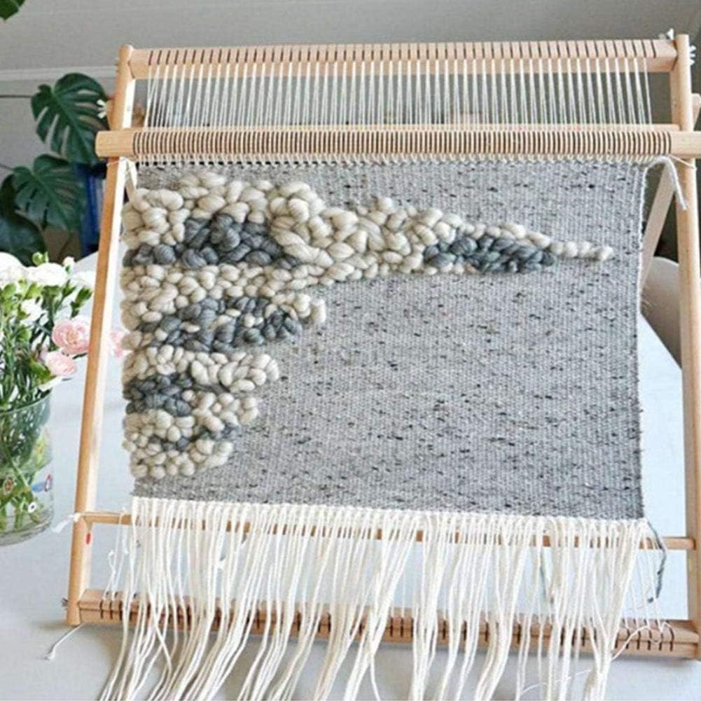 Weaving Loom, Wooden Multi-Craft Weaving Frame Loom with Stand, DIY Hand Knitting Weaving Machine Tapestry Wool Knitting Tool Kids Girls