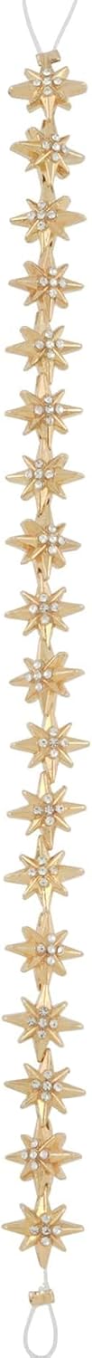 Bead Landing Gold Metal Star Beads with Rhinestones – 10mm x 11mm Nickel Free Zinc Alloy and Glass Beads for DIY Jewelry, Bracelets, Necklaces & Crafts, 12 Pack