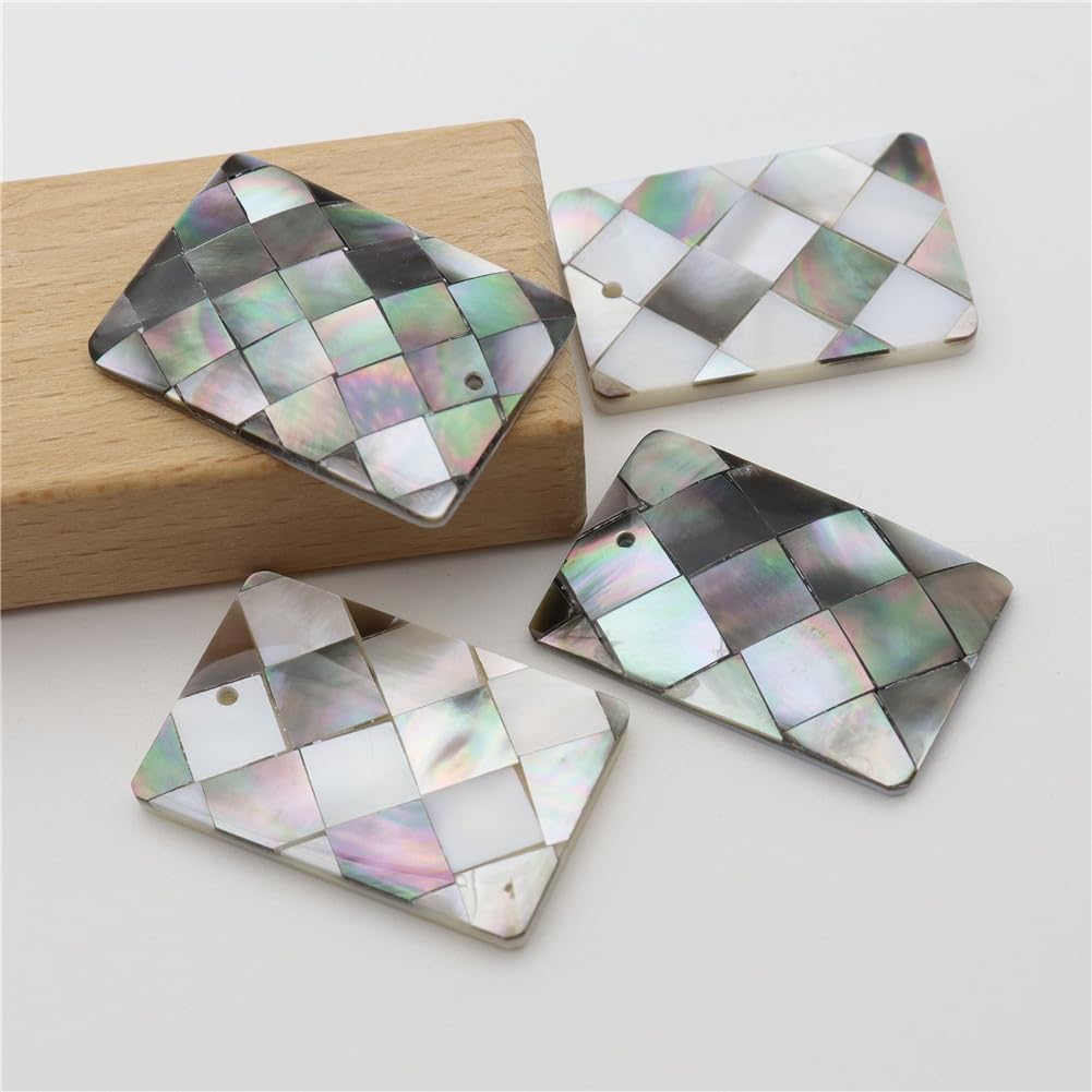 Natural MOP Seawater Shell Beads Splicing Square for Jewelry Making DIY Necklace Earring Bracelet Pendant Surface Plane 100 Pieces