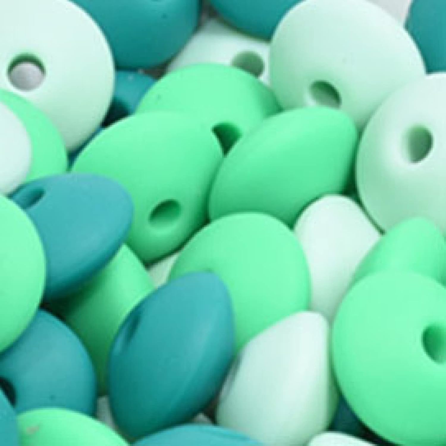 200 Pieces Silicone Beads 12mm, Colorful Round Lentil Abacus Silicone Beads, Loose Large Hole Silicone Spacer Rubber Beads for Jewelry Making DIY Necklaces Bracelets Crafts (Type 14)