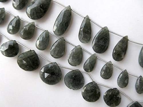 Moss Aquamarine Huge Faceted Pear Shaped Briolette Beads, 15mm to 23mm 8 Inch Code-HIGH-48094