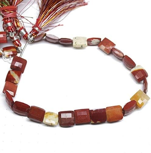 1 Strand mookaite Rectangle chiclet Faceted 8'' Long Strand Gemstone Beads, Jewelry Supplies for Jewelry Making, Bulk Beads, for Meditation Jewellery Gemstone Size 8mm