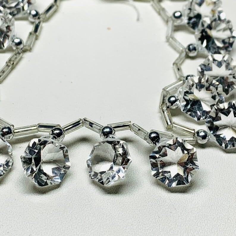 Natural Crystal Quartz concave Smooth Beads 10X8 mm 8 inch Long String Jewelry Making Gemstone Beads for Necklace Bracelet