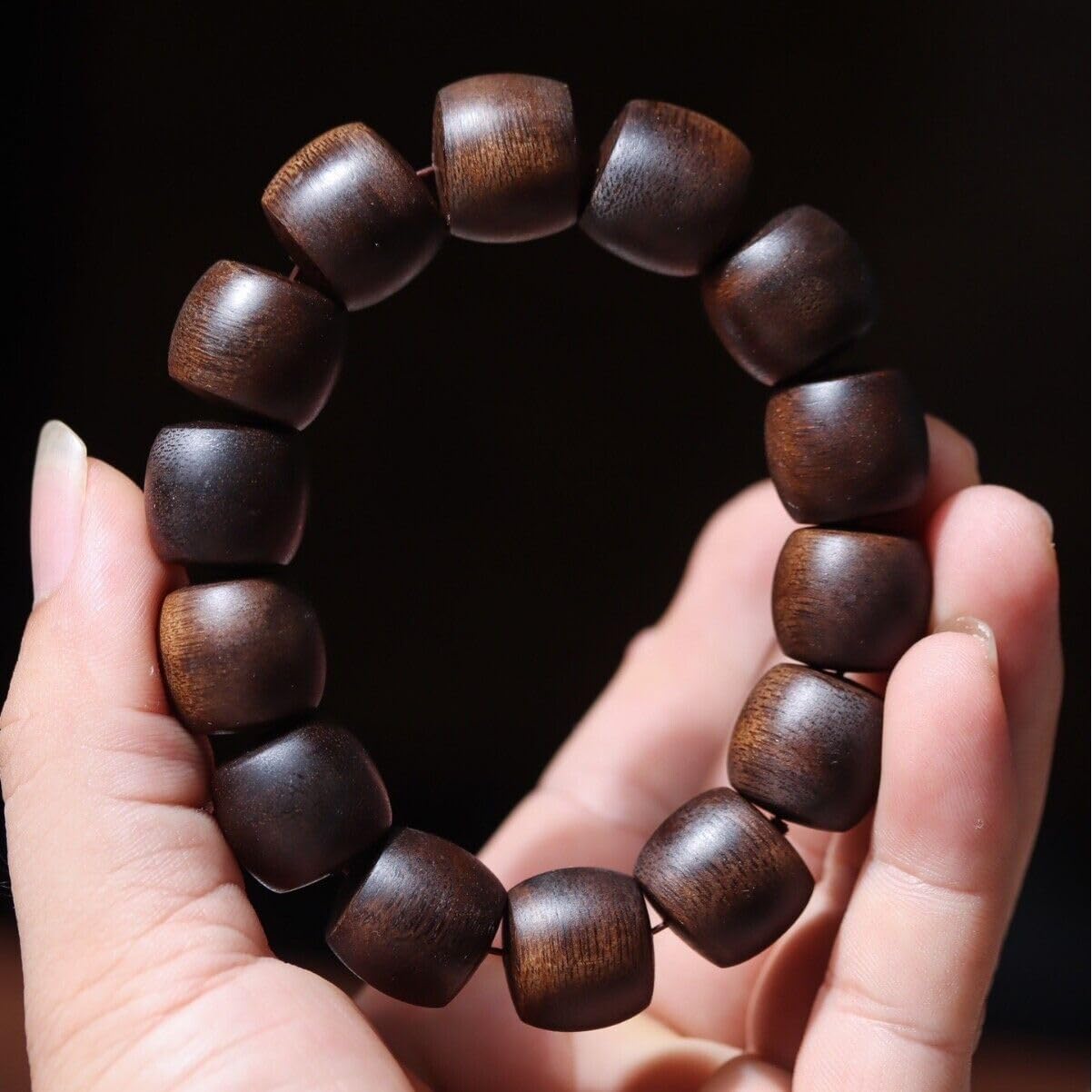 Agarwood 16mm x 14pcs Old Material Fusen Red Earth Agarwood Skewers Buddha Beads Rosary