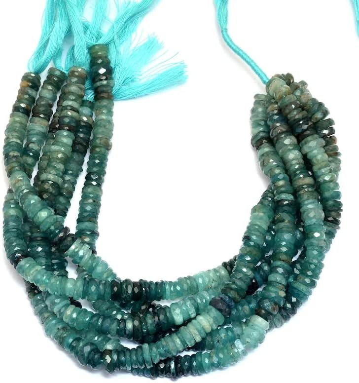 13 inch Strand of Natural gem Grandidierite, 7-8mm tyre rondelle Faceted Beads for DIY Jewelry Making. | Beads_03847