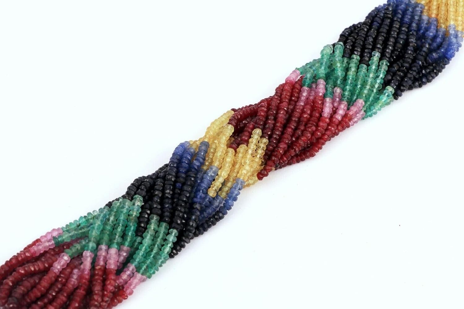 Natural Multi Gemstone Faceted Rondelles Beads 15.