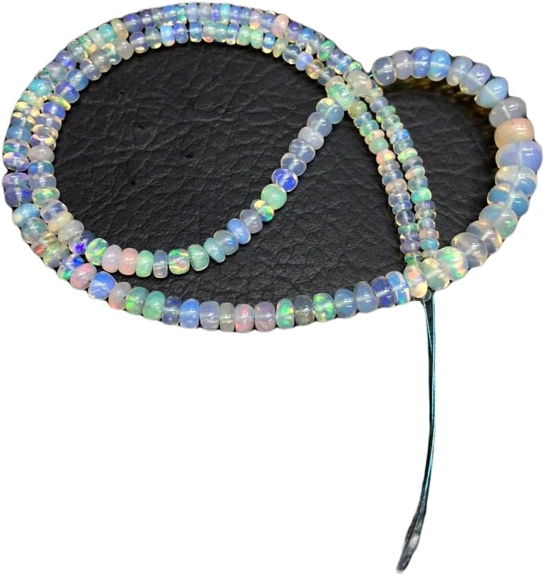 13 inch Strand of Natural gem Ethiopian Opal, 3-4mm rondelle Smooth Beads for DIY Jewelry Making. | Beads_03852