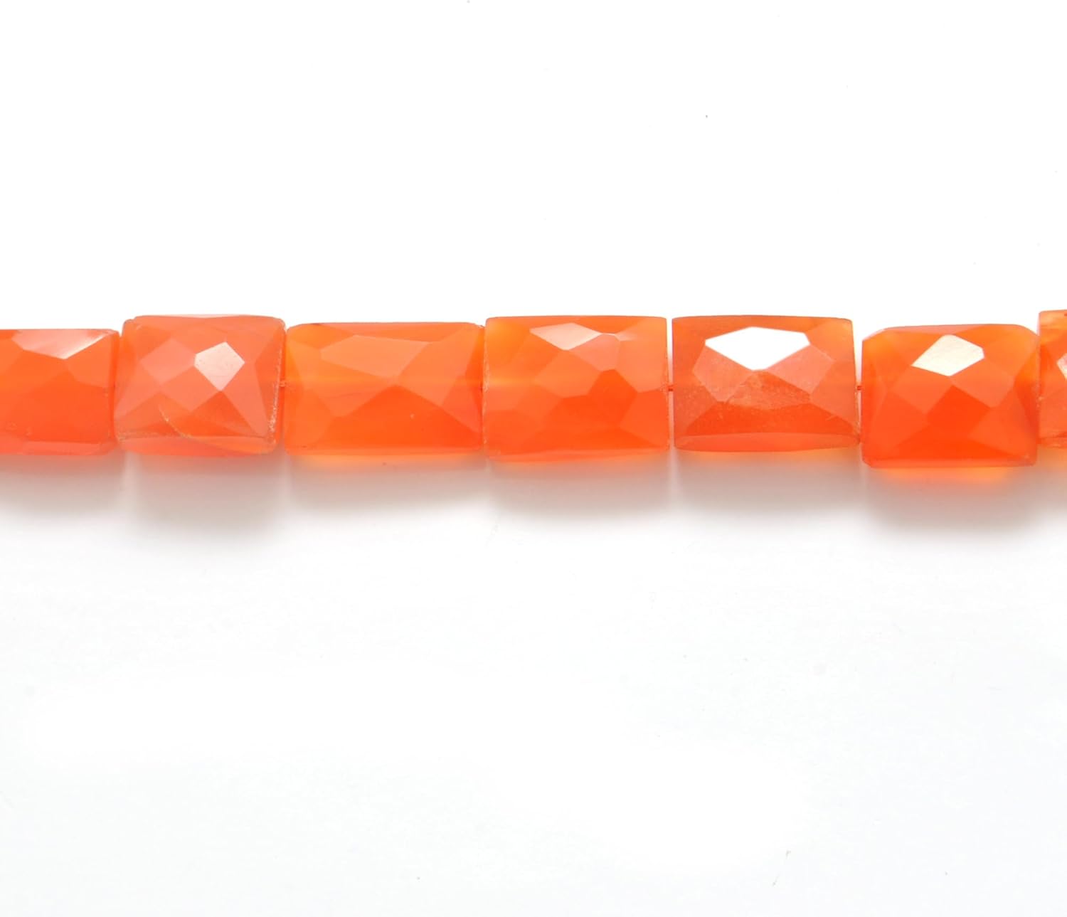 Kanika Creations Natural Carnelian Faceted Rectangle Beads 10 x 11 mm to 12 x 17 mm – 30 Pcs 16.5 Inch Strand, Smooth Orange Gemstones for DIY Jewelry Making