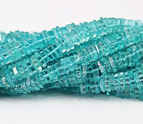 Sky Blue Apatite Smooth Heishi Cube Square Gemstone Craft Loose Beads Strand 14 Inch Long 4mm 3.5mm Code-HIGH-27474