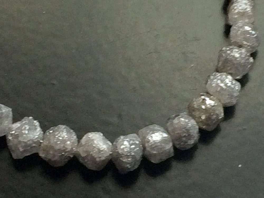 4-5mm Natural Rondelle Gray Raw Diamond Beads, Large Gray Rough Diamond Rondelle Beads, Gray Diamond Beads (5Pcs To 20 Pcs) - DDP230, 4-5 MM Approx.