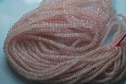 13 inch Strand of gem morganite rondelle Smooth Pink Beads for DIY Jewelry Making. morganite Beads Strand #Code - BDSSTR-02795