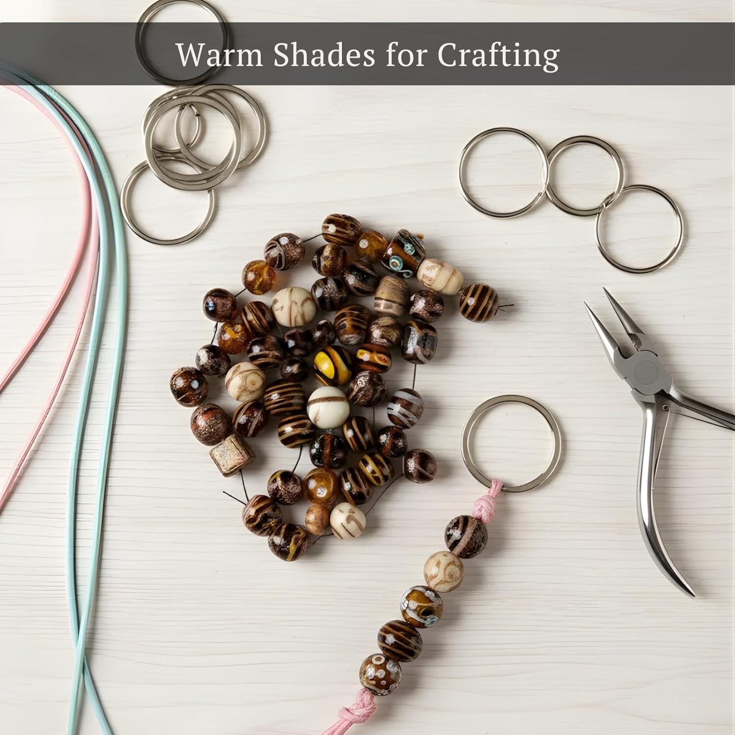 Handcrafted Brown Lampwork Glass Beads | Mixed Shape Artistic Brown Bead Collection | Available in 50 Strands | Handmade Decorative Beads for Jewelry Making & DIY Crafts.