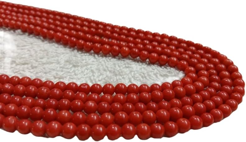 13 inch Strand of Natural gem Italian Coral, 6mm Round Smooth Beads for DIY Jewelry Making. | Beads_04942