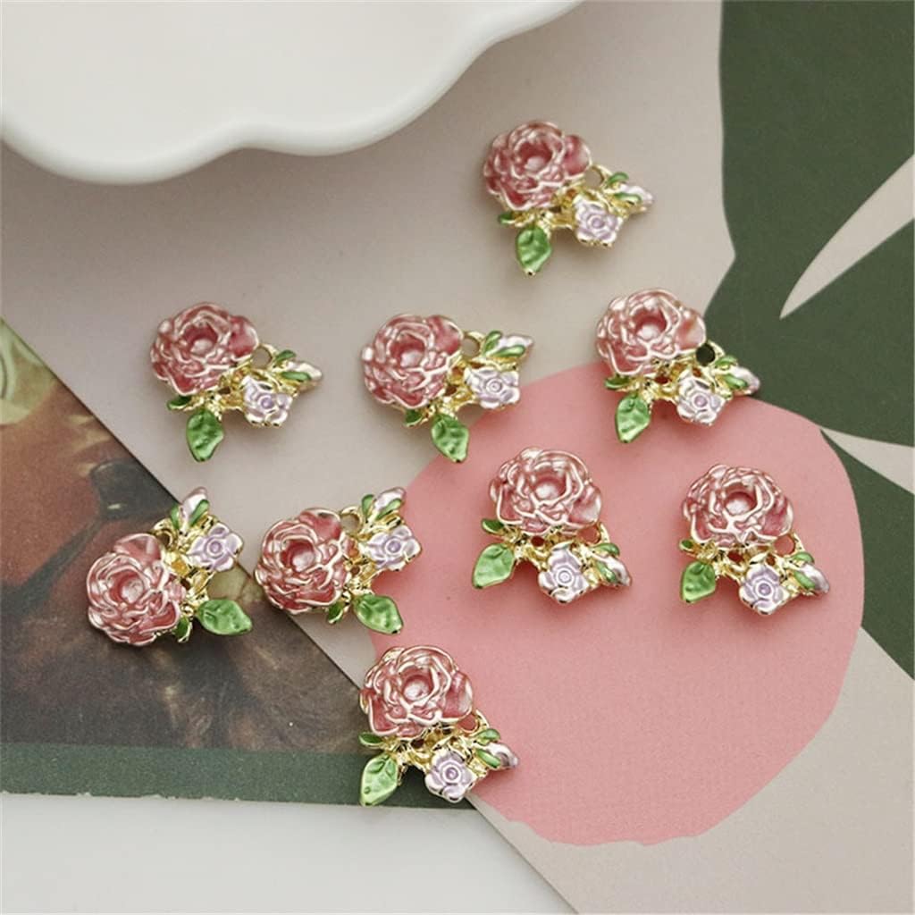 Celebrity Flower Earrings Accessories Material Alloy Oil Drip Clashing Camellia