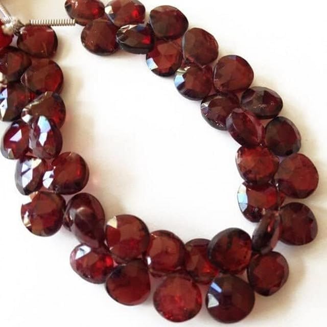 Garnet Faceted briolettes. 7.25x7.25mm - 7.5x7.5mm lot of 25 Strands CHIK-STRD-98187