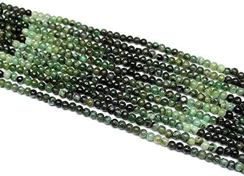 5 Strand Natural Emerald Smooth Round Ball Gemstone Craft Loose Beads 14