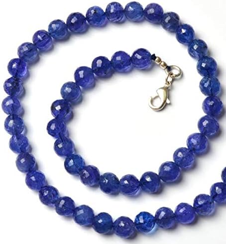 1 Strand Natural Tanzanite Gemstone 7.5MM Faceted Round Ball Beads 16 Inch Code-HIGH-11732