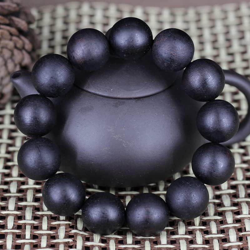 Mascot Wooden Crafts Wood Carving Art Wood Decoration Artwork 奇楠级别沉水降真香手串佛珠 紫藤香黑油椰香念珠手链 (棕红18mm*13颗)