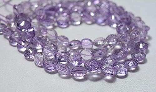 BEADS GEMSTONE Amethyst Faceted Coin Shape Beads, Pink Amethyst Concave Cut Beads, Gemstone for Jewelry, 10mm - 11.5mm Approx, 9 Inches Strand Code-HIGH-24468