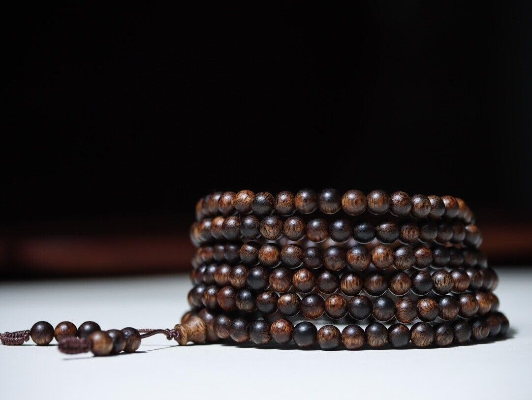 Agarwood 5mm×216pcs Vietnam Nha Trang Agarwood Skewers Beads Rosary Collection Class