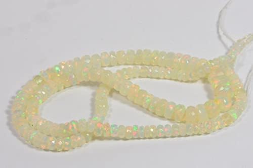 13 inch Strand of Natural gem Ethiopian Opal, 8-12mm rondelle Faceted Beads for DIY Jewelry Making. | Beads_03848