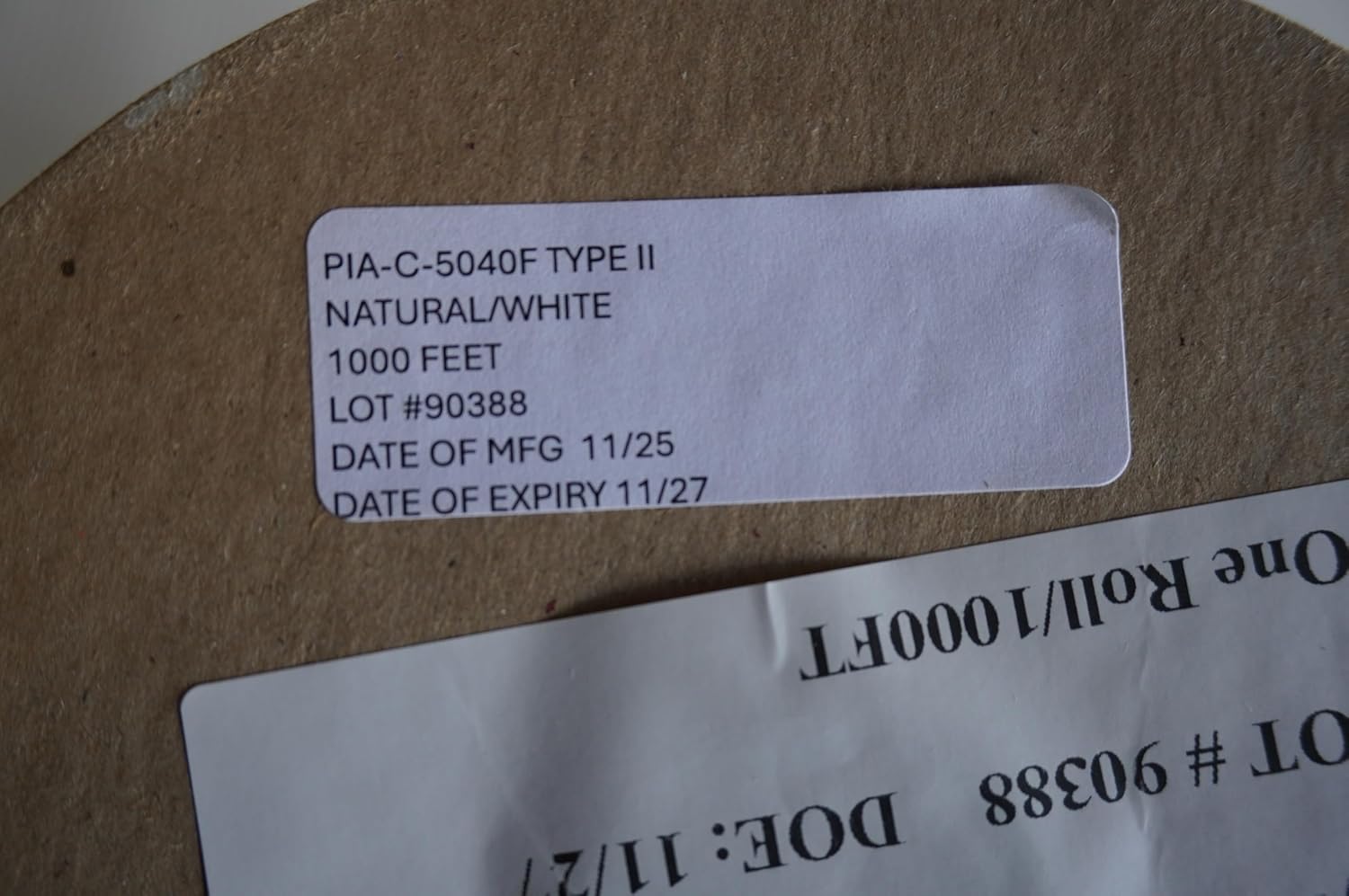 Nylon Cord PIA-C-5040F TY II 1/8 Diamx. Natural White. No Flame Test Required. Aerospace Application. 1000FT per Spool