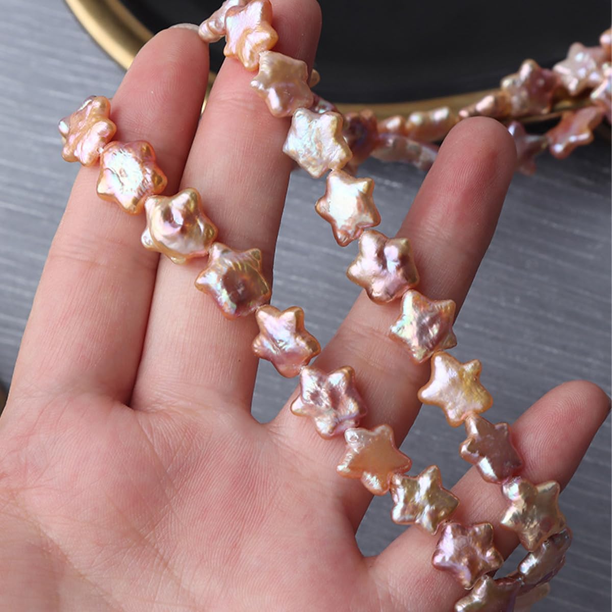 11-12mm Natural Baroque Star Freshwater Pearl Beads for DIY Jewelry Making – For Men, Women Necklaces - (Color: White/Size: 11-12mm)