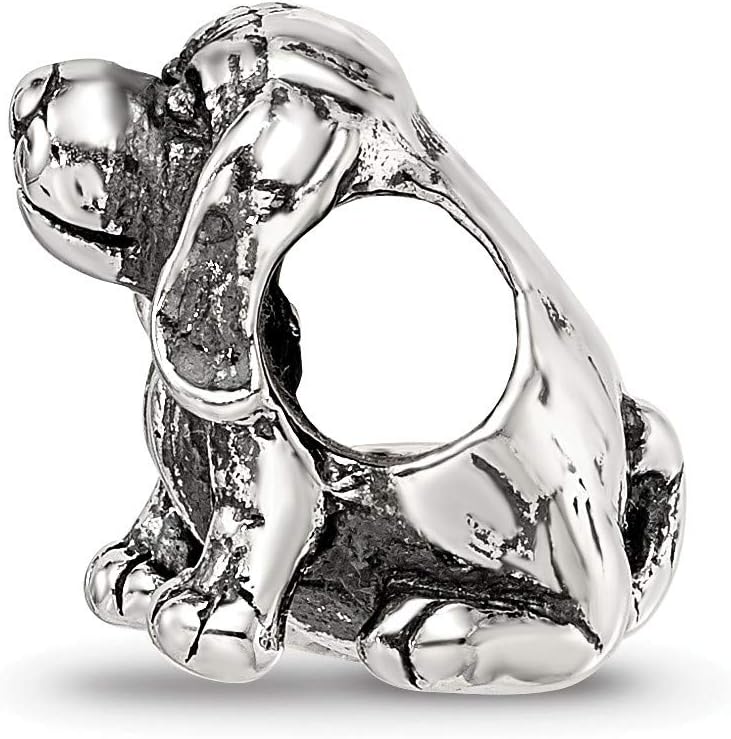 Solid 925 Sterling Silver Reflections Beagle Bead (9.1mm x 10.9mm)