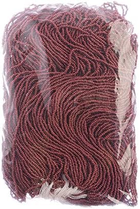 Czech Glass Seed Beads 10/0 (2.3mm Diameter) Terra Intensive Brown Strung DIY Jewelry Making Beads - 500g Bulk Bag by Preciosa (Jablonex)