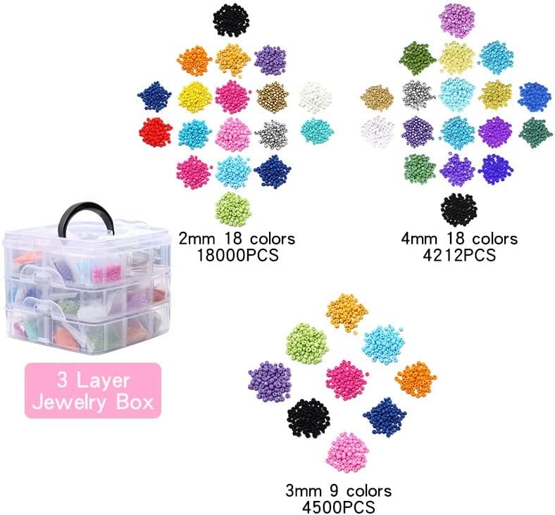 LUYILA 26300pcs DIY Beaded Jewelry Making Kit - Beginner Beading Kit Complete DIY Jewelry Kit for Adults