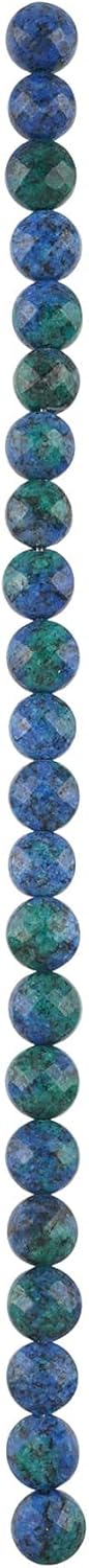 Bead Landing Blue Chrysocolla Faceted Coin Beads, 8mm, 12 Pack