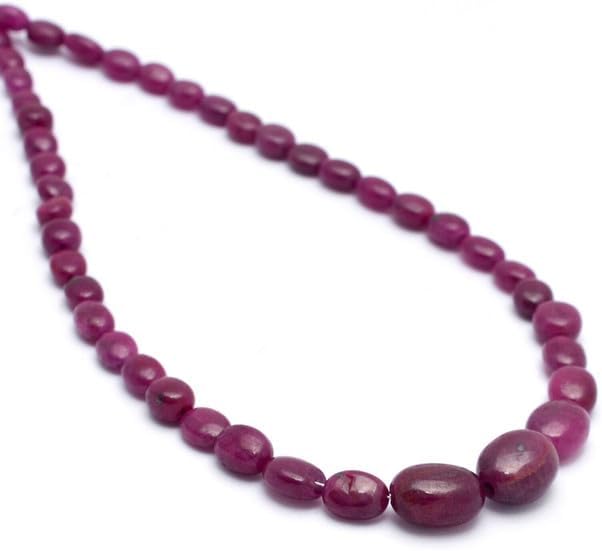 Natura Red Ruby Gemstone 3x4mm-8x10mm Smooth Oval Beads | 20inch 10 Strand CHIK-STRD-86748