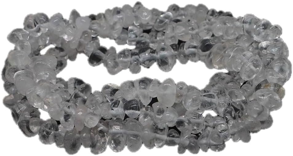 8MM Natural Irregular Amethyst, Agate, Amazonite, Pink Quartz Chip Beads for DIY Jewelry Making and Bracelets - (Color: Clear Quartz/Size: 20Pcs -16 Inches)