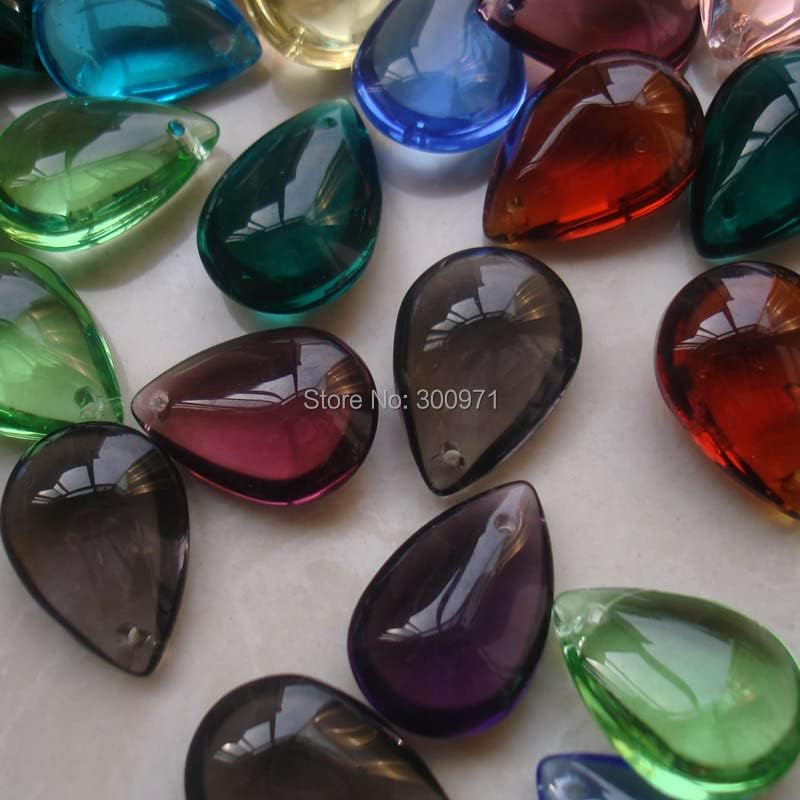 18 Colors Mixed 100pcs/lot 16x22mm Crystal Small Beads Water Drop Tear Oval Pendant