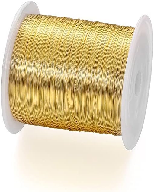 OP 60-640m 0.3-1mm Copper Wire Colorfast Beading Wire Cord Jewelry String for DIY Craft Making Jewelry Cord String Accessories T108 (Color : Gold, Size : 0.6x200m)