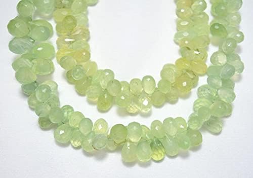 BEADS GEMSTONE Green Chalceny Faceted Tear Drops Beads, Chalceny Cut Drops, Gemstone Beads,7x9mm - 9x14mm Approx 10 Inch Strand Code-HIGH-25313