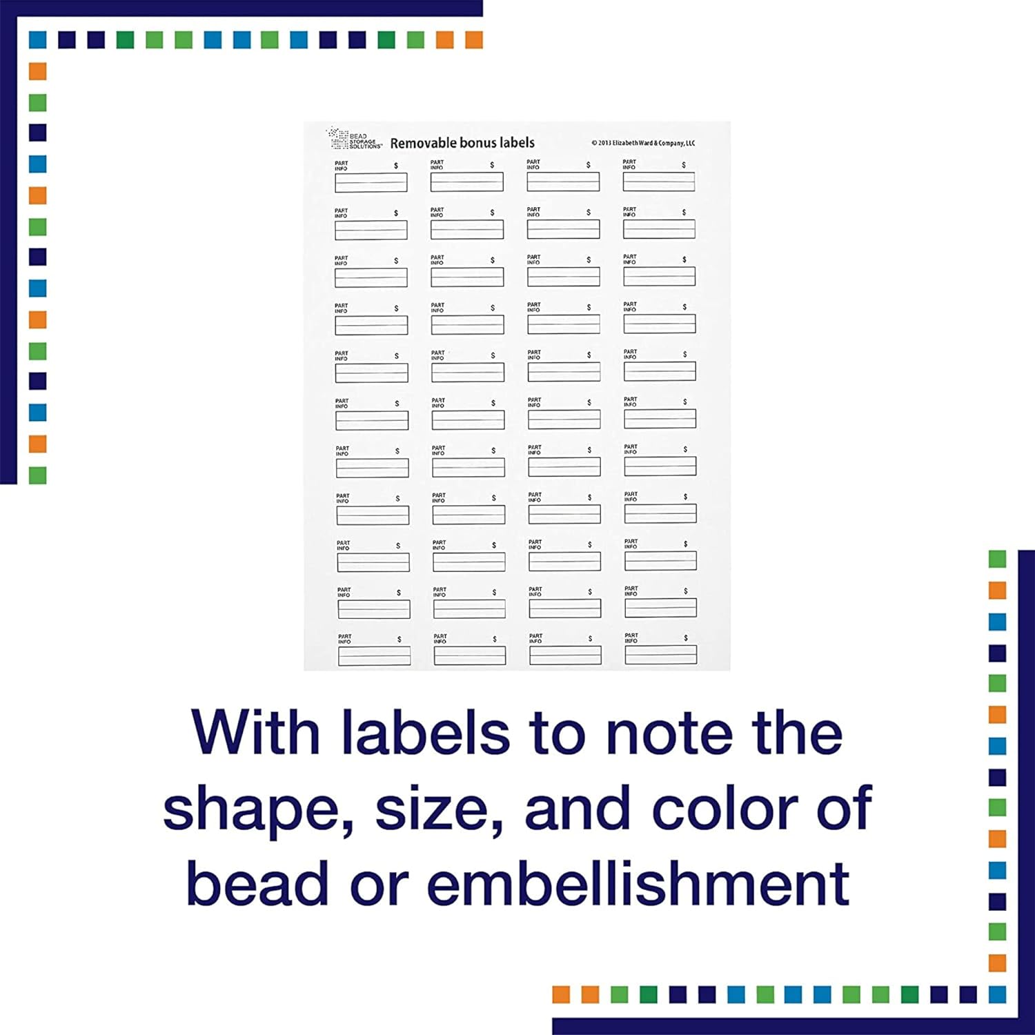 Bead Storage Solutions Elizabeth Ward Plastic Tray and Bead Organizer, 78 Containers of Various Sizes, Tray, and Lid for Beads, 8 Pack, Clear