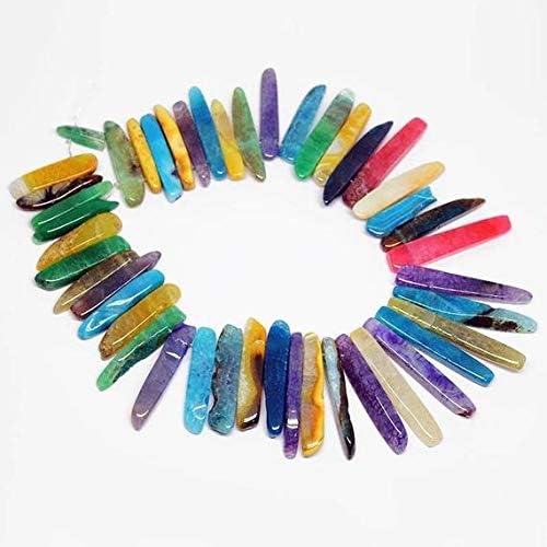 1 strand multi agate long drop smooth 14'' long strand gemstone beads, jewelry supplies for jewelry making, bulk beads, for meditation jewellery gemstone size 31mm to 60mm