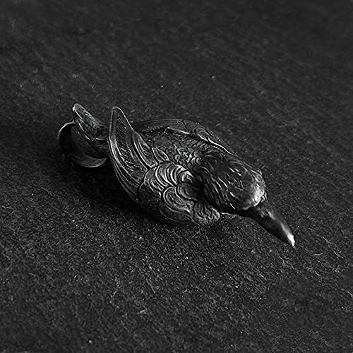 S925 sterling silver Raven EDC Bead DIY Paracord Keychain Bead Bracelet Accessories Bead,Necklace Pendant Bead,Lanyard Bead,Brass Charms