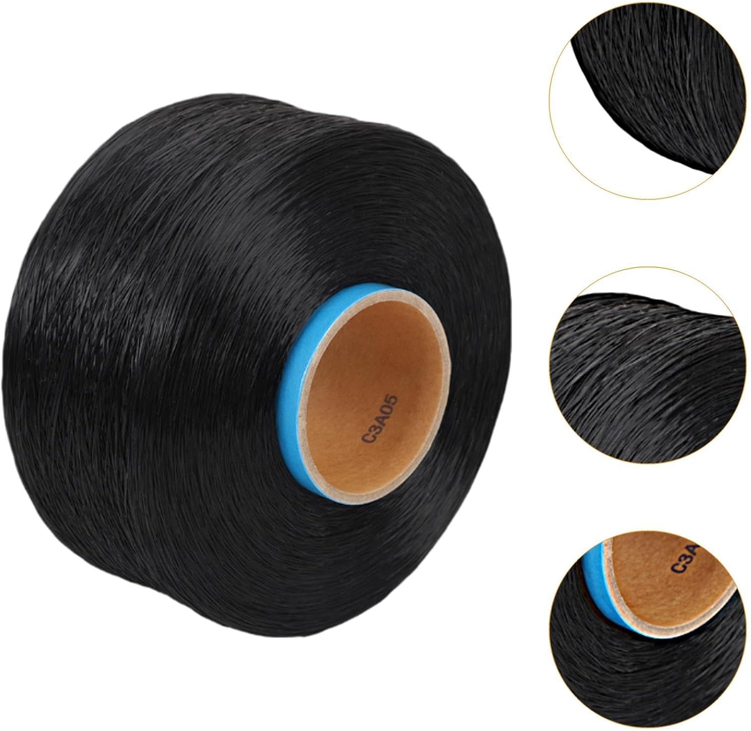 Elastic String Bead Cord, Large Roll Black Flat Stretch Bracelet String for Clay Beads Beading, 0.4mm 7000m